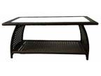 Beautiful Outdoor Wicker Table with Glass Top PICK UP ONLY