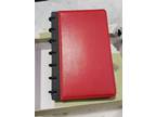 Leather Circa Disc Notebook, Compact Size, Red - Opportunity!