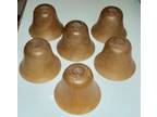 New - (6) Amber Colored Frosted Glass Lampshades