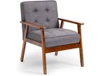 Wood Accent Chair Mid-Century Modern Armrest for Living