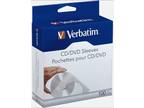Verbatim 49976 CD/DVD Paper Sleeves - 100Pcs Clear Window