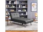 Chaise Lounge Faux Leather Convertible Living Room Furniture