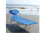 Ostrich Folding Chaise Lounge, Blue - Opportunity!