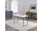 4 Foot Adjustable Height Folding Table, White Granite