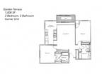 Garden Terrace Apartments - 2 Bedroom Corner, 2 Bathroom, Fan