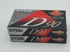 TDK D-90 Blank Recordable Cassette Tapes Lot Of 2 High