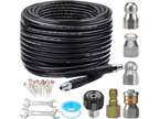 100 FT Sewer Jetter Kit for Pressure Washer 5800 PSI Drain