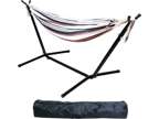 Double Hammock with Space Saving Steel Stand and Portable