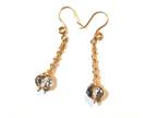 Gold Faceted Clear Crystal Drop Earrings