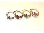 Custom Wire Wrap Rings with Round Gemstones