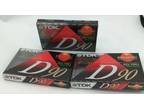 Qty 3 TDK D90 High Output Blank Audio Cassette Tapes IECI
