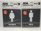 Impact ADA Regulatory Sign MEN / WOMEN Restroom Signs 8" x8"