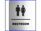 Brushed Aluminum Uniinteraction Restroom Sign Men & Women Modern