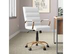 Flash Furniture Mid-Back White Leather Soft Executive Swivel