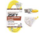 Lighted Outdoor Extension Cord with 3 Electrical Power