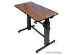 Ergotron Workfit-D Sit-Stand Desk - Black, Walnut Top