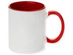 Ceramic Blank Sublimation Inner & Rim Color Red Mug Coated