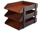 Union Basic PU Leather Stackable Office File Document Tray