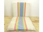 Vintage Lawn Chair Cushion White Rainbow Stripe Replacement