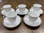 D'lusso designs Expresso Cups & Saucers Service For 5 White