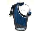 Mtborah Mens Blue White Full Zip Bicycle Cycling Jersey -
