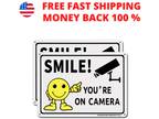 Smile You're On Camera Sign 2 Pack Video Sign 10" x7"040
