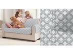 Lattice Loveseat Furniture Protector Gray / White- Sure Fit