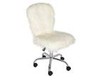 Linon Cora Faux Flokati Armless Office Chair White - Opportunity!
