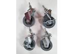 Top Quality 3" Casters For Wire Shelving Hard Gray Rubber
