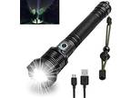 92000lm Rechargeable LED Flashlight, 3 Modes, Waterproof