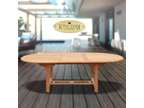 70.8''-94.5''L Teak Wood Extension Oval Dining Table Picnic