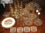 Vintage gold-trimmed glassware