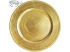 Round Charger Plates Gold Beaded Dinner Chargers - -inch (