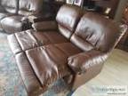 Two Matching Dark Brown Love-Seat Dual Recliners - Opportunity!