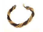 Black and Gold Spiral Chainmaille Bracelet