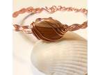 Copper Wire Wrapped Cabochon Gemstone Bracelet