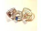 Wire Wrap Beaded 4 Band Rings