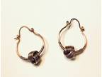 Copper Hoop Earrings with 5 Ring Knot