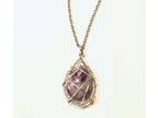 Silver Wire Wrap Amethyst Stone Pendant