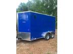 NO RESERVE! 7 x 12 Enclosed Cargo Trailer 2023, extra tall 6’9ft,HYPER BLUE!