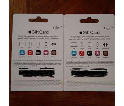2 Apple Gift Cards is a Other Announcements listing in Tazewell TN