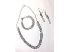 Silver Chain Weave Jewelry Set