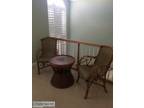 rattan chairs and table