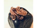 Copper Wire Woven Garnet Bead Ring
