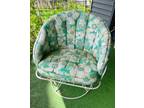 Vintage White Homecrest Barrel Patio Chair - Mid Century