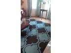 Brown and blue rug