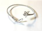 Silver Moon and Star Bangle Bracelet