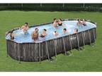 Bestway Above Ground Power Steel Oval Pool Set with