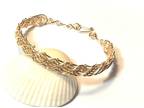 Gold Wire Woven Twist Design Bangle Bracelet