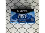 SONY VHS-C Video Tapes 30/90 Minute Premium Grade New Sealed